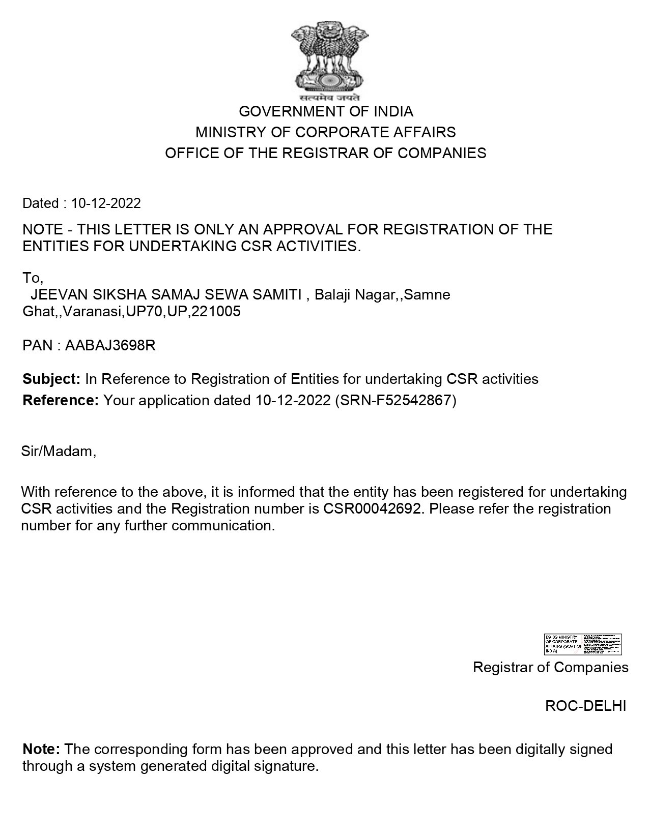 CSR Certificate